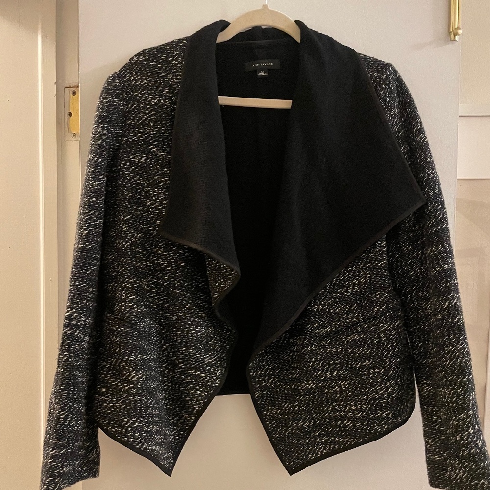 Ann Taylor Structured Black Sweater - M